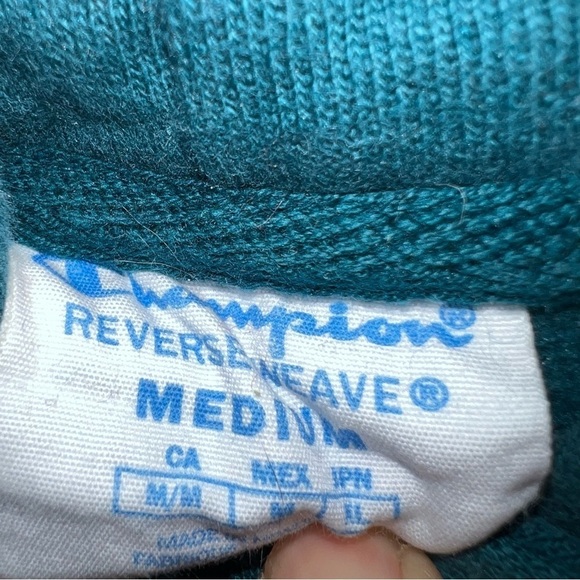 Champion Reverse Weave Women’s Dark Teal Hoodie Size Medium - Picture 3 of 7